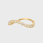 Halve eternity ring met diamant 14 karaat geelgoud