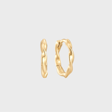 Flowy Huggie 14k gold