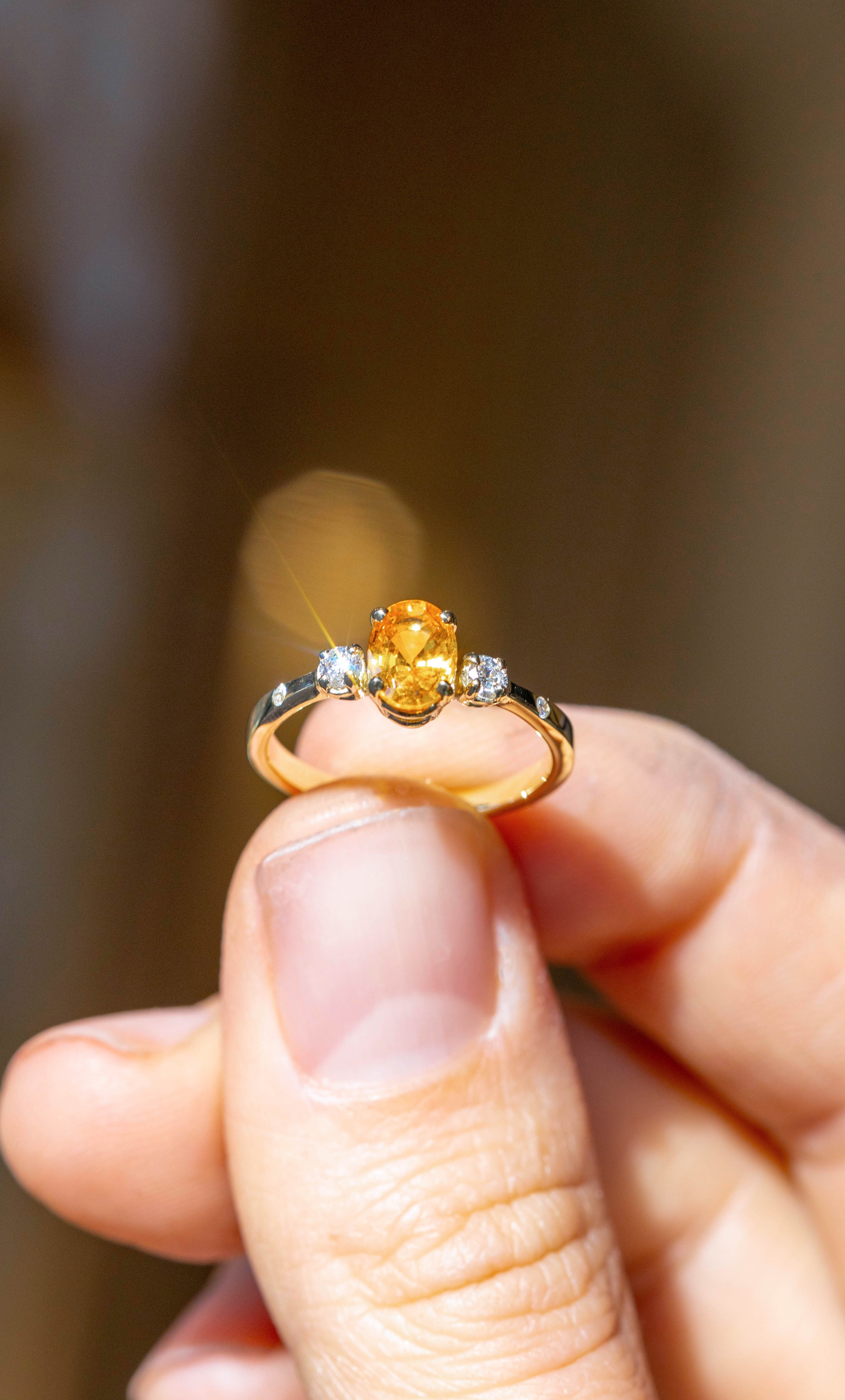 CUSTOM MADE YELLOW SAPPHIRE & DIAMOND RING