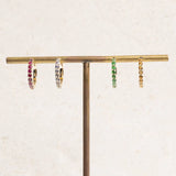 Ruby Huggie 14k gold