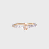 Lea - Vintage Imperial Granaat & Witte Zircoon Ring 9k