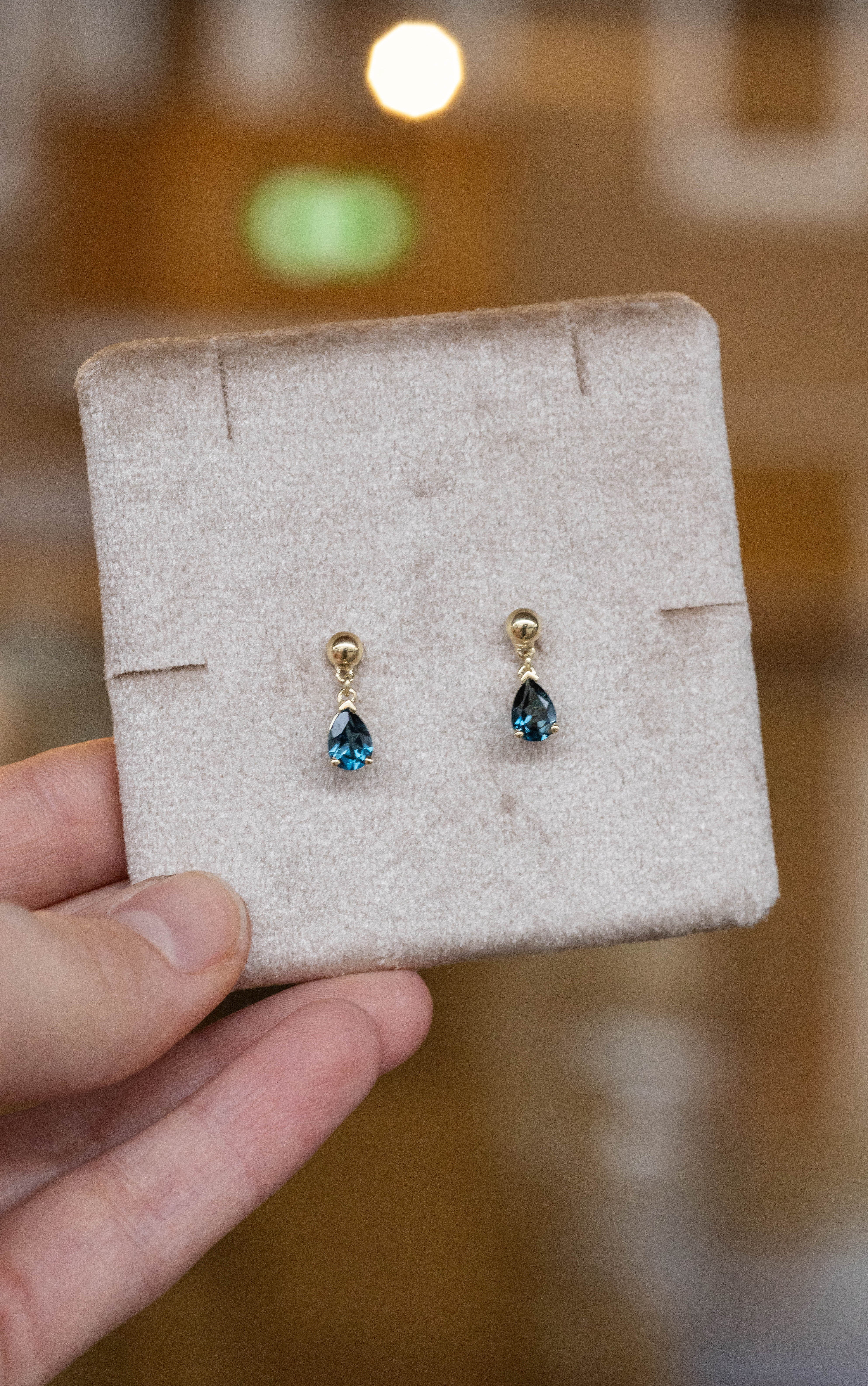 CUSTOM MADE LONDON BLUE TOPAZ EARRINGS