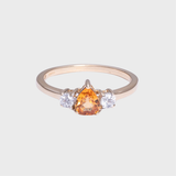 Riri - Vintage Orange Spessartine Garnet & White Sapphire Trilogy 9k