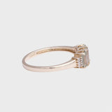 Penelope - Vintage Citroenkwarts & Baguette Diamant Trilogie Ring 9k goud, Objet Dore