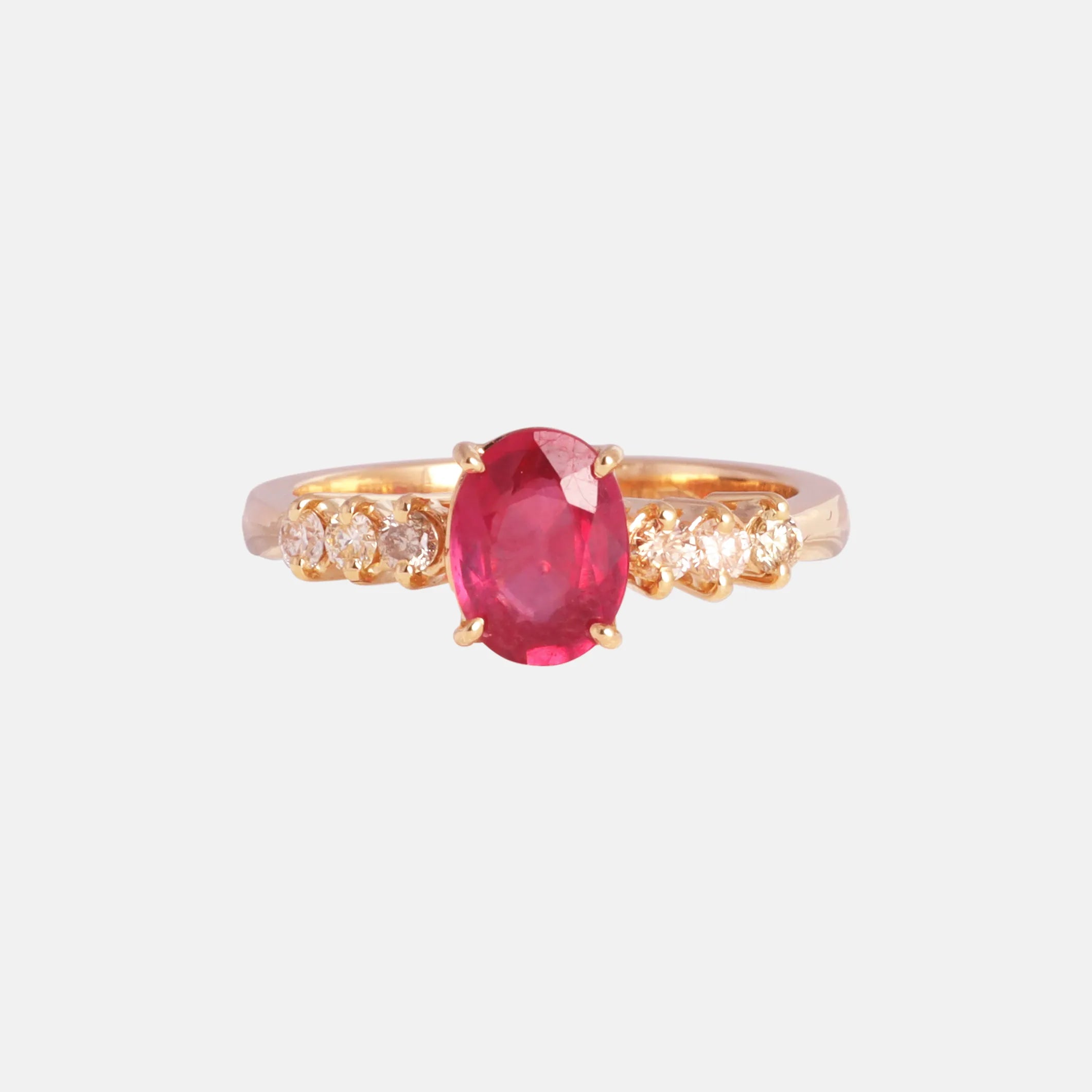 Robijn & Diamant Eye-Catcher Ring 18k goud, Objet Dore