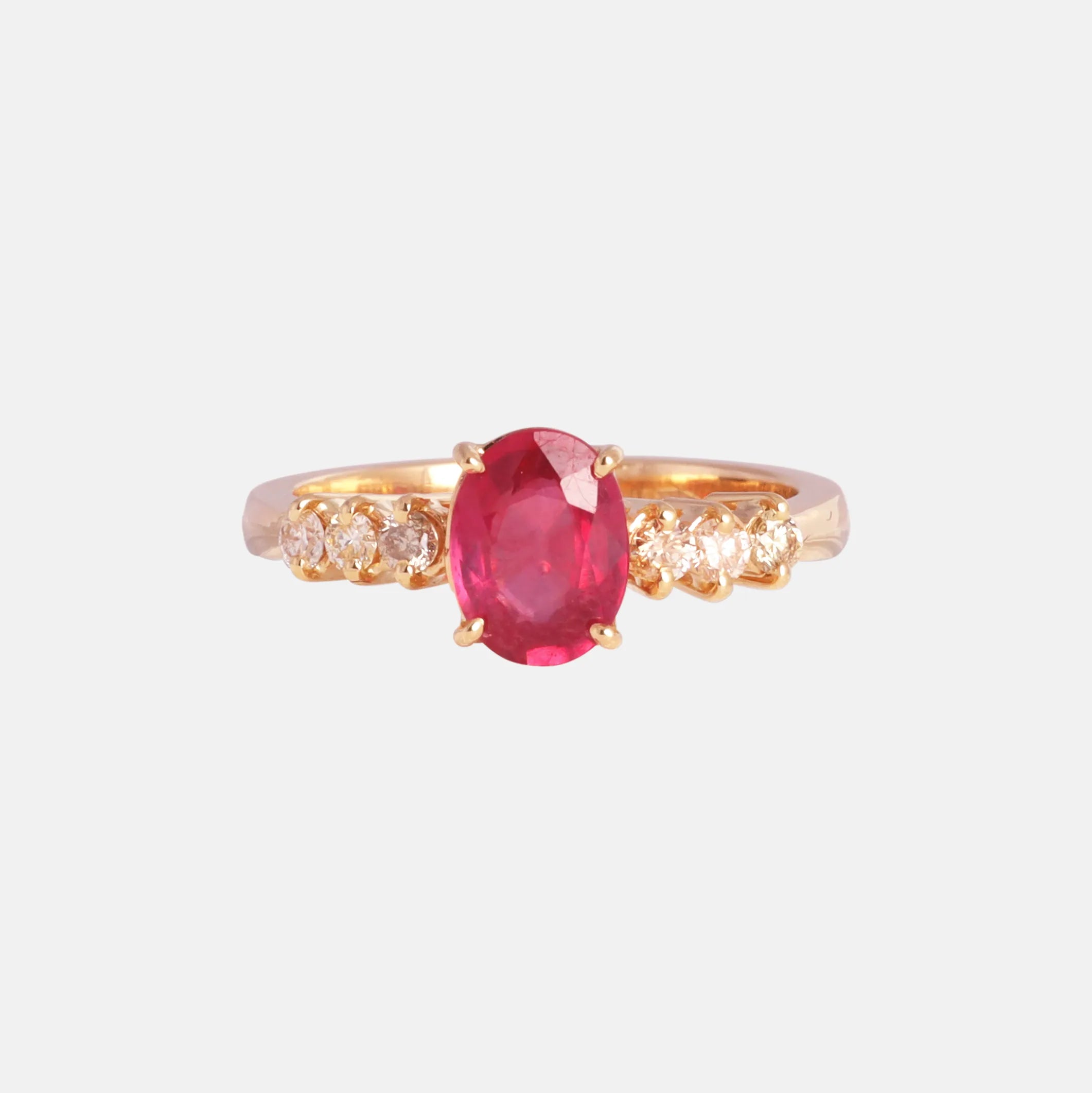 Robijn & Diamant Eye-Catcher Ring 18k goud, Objet Dore