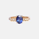 Saffier & Diamant Eye-Catcher Ring 18k goud, Objet Dore
