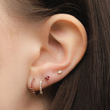 Ruby Huggie 14k gold