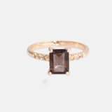 Sierra Square Ring | Smoky Quartz & Multicolor Diamond
