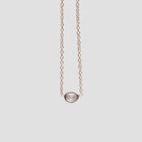 Rose Necklace Diamond - 14k yellow gold