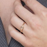 Rose Ring Diamond - 14k yellow gold