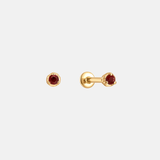 Fine Stud Piercing Ruby 14k yellow gold