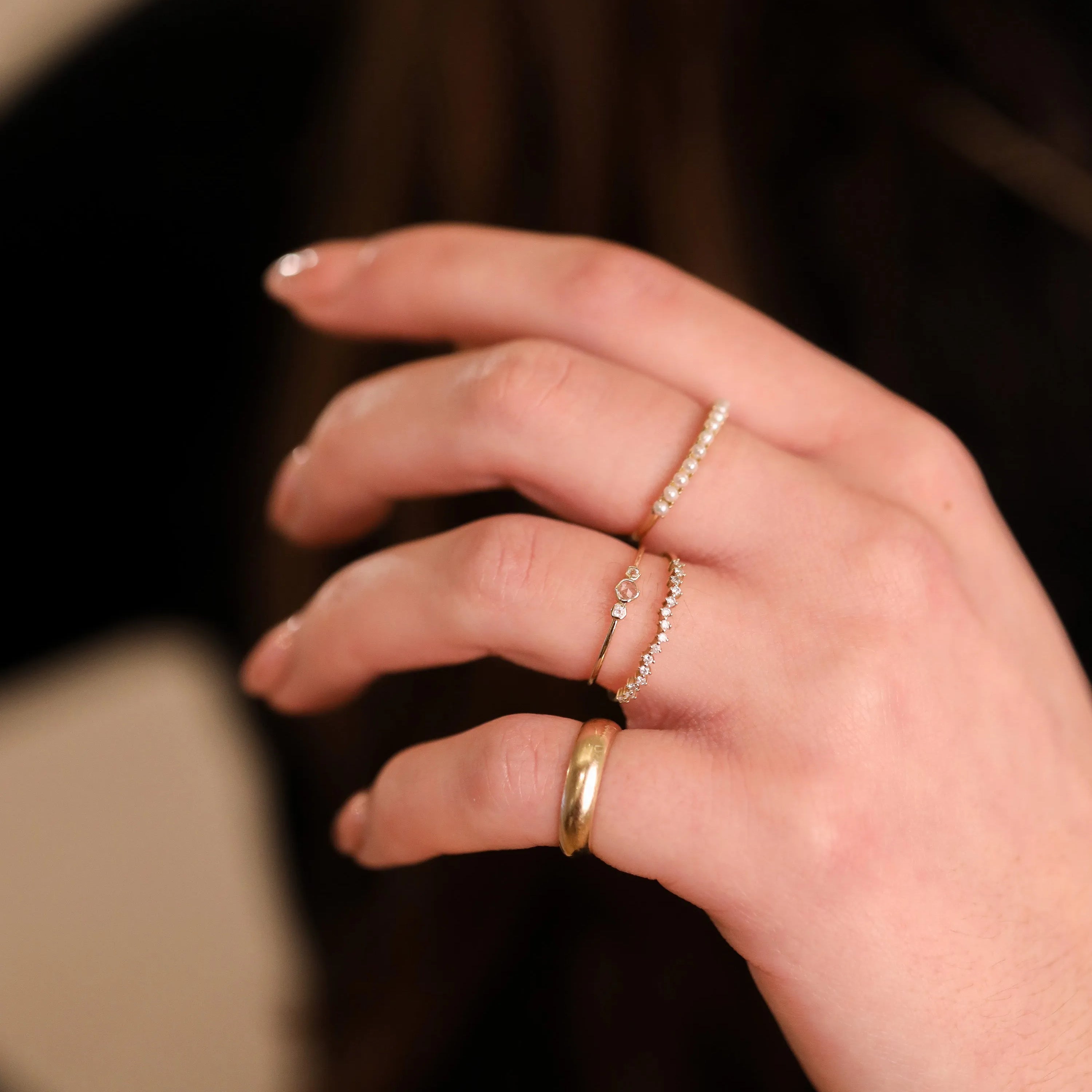 Fine Witte Topaas & Saffier Ring 14k goud, Objet Dore