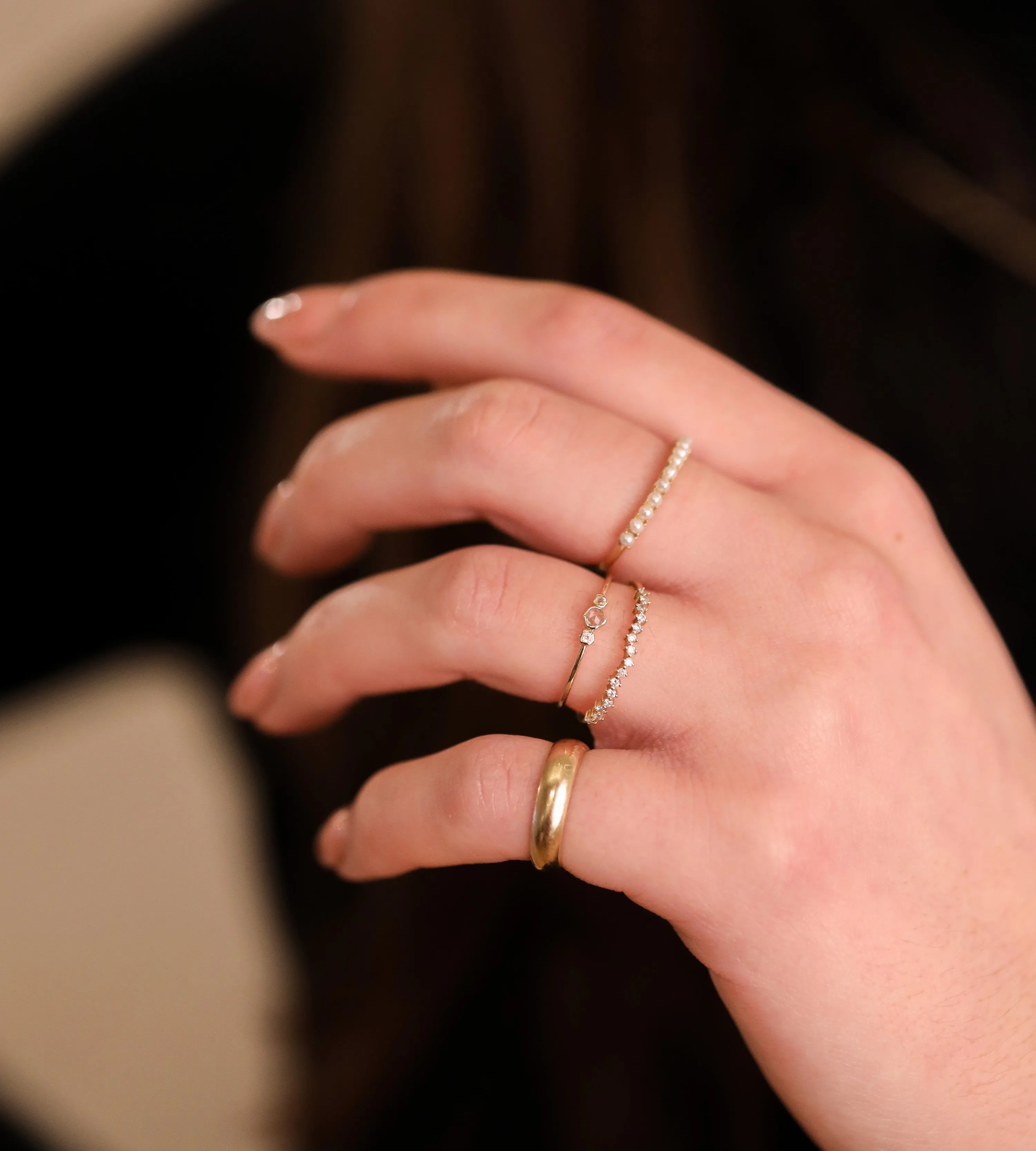 Fine Witte Topaas & Saffier Ring 14k goud, Objet Dore