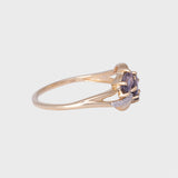 Pippa - Vintage Purple Spinel Trilogy & White Sapphire Ring 9k