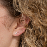 Toi et Moi Diamond Stud Piercing 14k gold