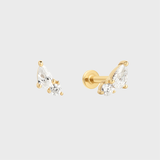 Toi et Moi Diamond Stud Piercing 14k gold