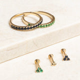 May Birthstone - Tsavorite Alliance Ring 14 carat gold