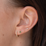 Fancy Tsavorite & Sapphire Stud Piercing 14k Yellow Gold