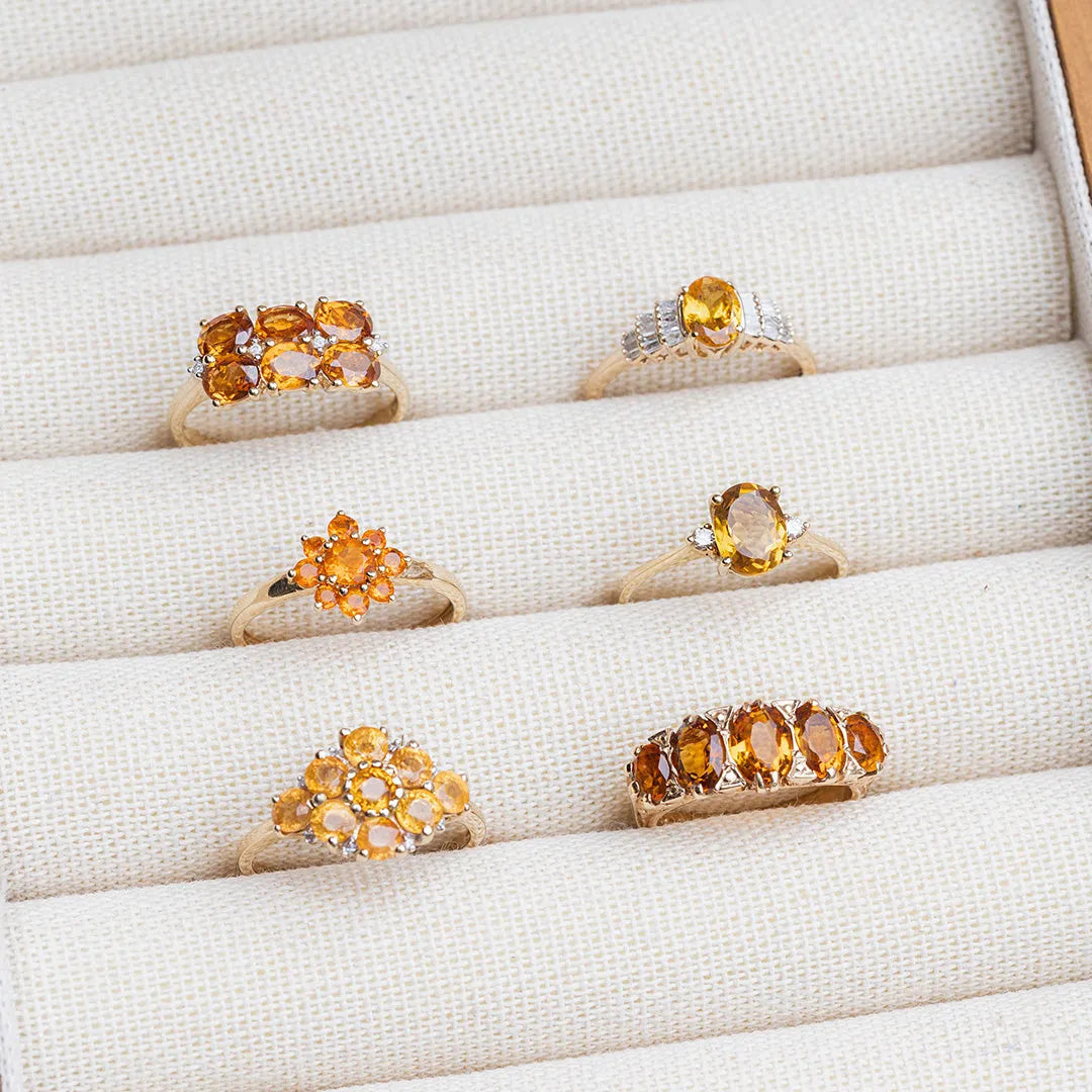 Vintage ringen met oranje edelstenen