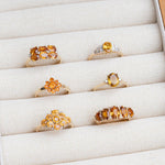 Vintage ringen met oranje edelstenen