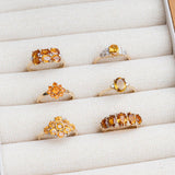 Vintage ringen met oranje edelstenen