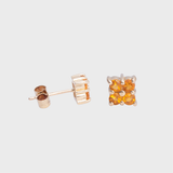 Vintage Citrine Cluster Earrings 9k