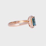 Kae - Vintage Blue Lagoon Tourmaline & Diamond Entourage Ring 18k rose gold