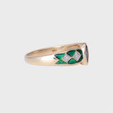 Holly - Vintage Saffier & Emaille Ring 14k goud