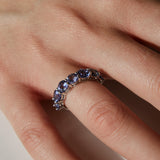 Halve Tanzaniet Eternity Ring 14 karaat goud, Objet Dore
