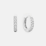 Round Diamant Huggie 14k Witgoud