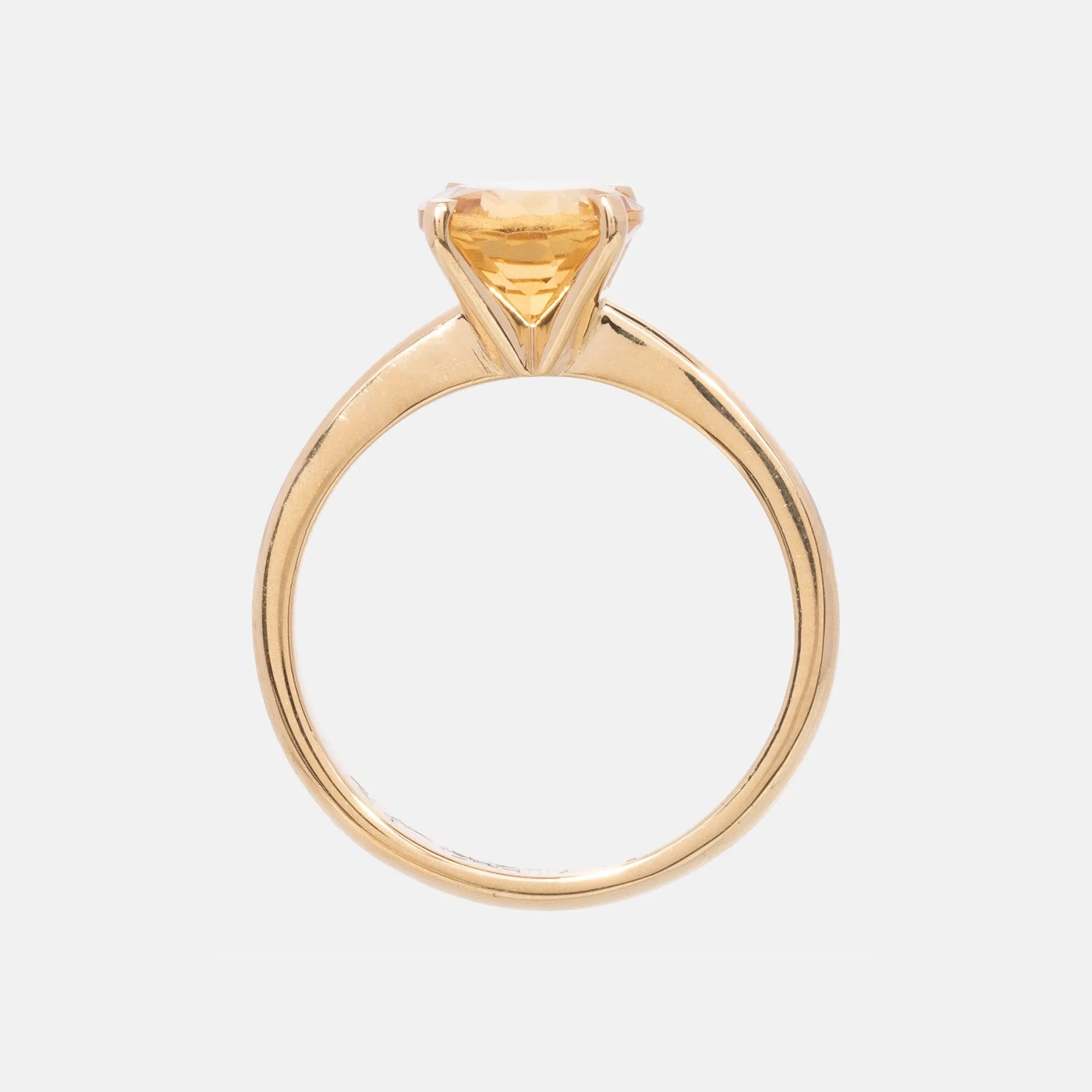 Citrien Solitair Ring 18k, Objet Dore