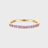 Geboortesteen Februari - Amethyst Alliance Pavé Ring 14k geelgoud, Objet Dore