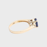 Kirsten - Vintage Saffier & Diamant ring 18k goud
