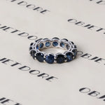 Blauwe Saffier Eternity Ring 14 karaat goud, Objet Dore