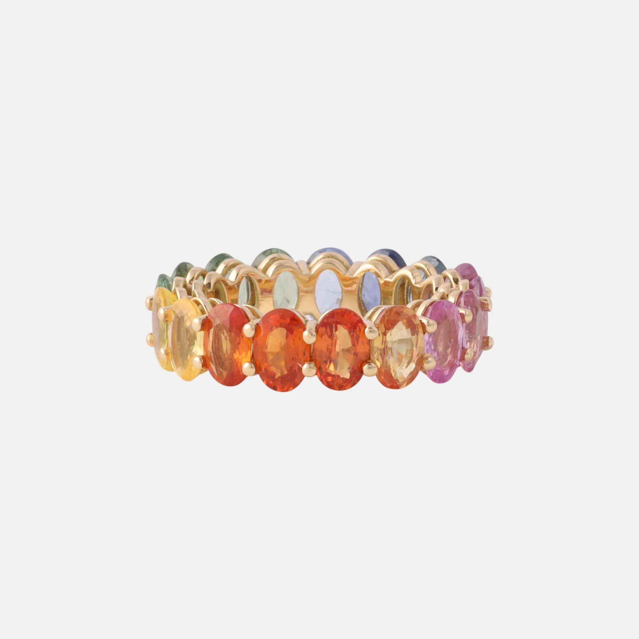 Saffier Multicolor Eternity Ring 18 karaat goud, Objet Dore