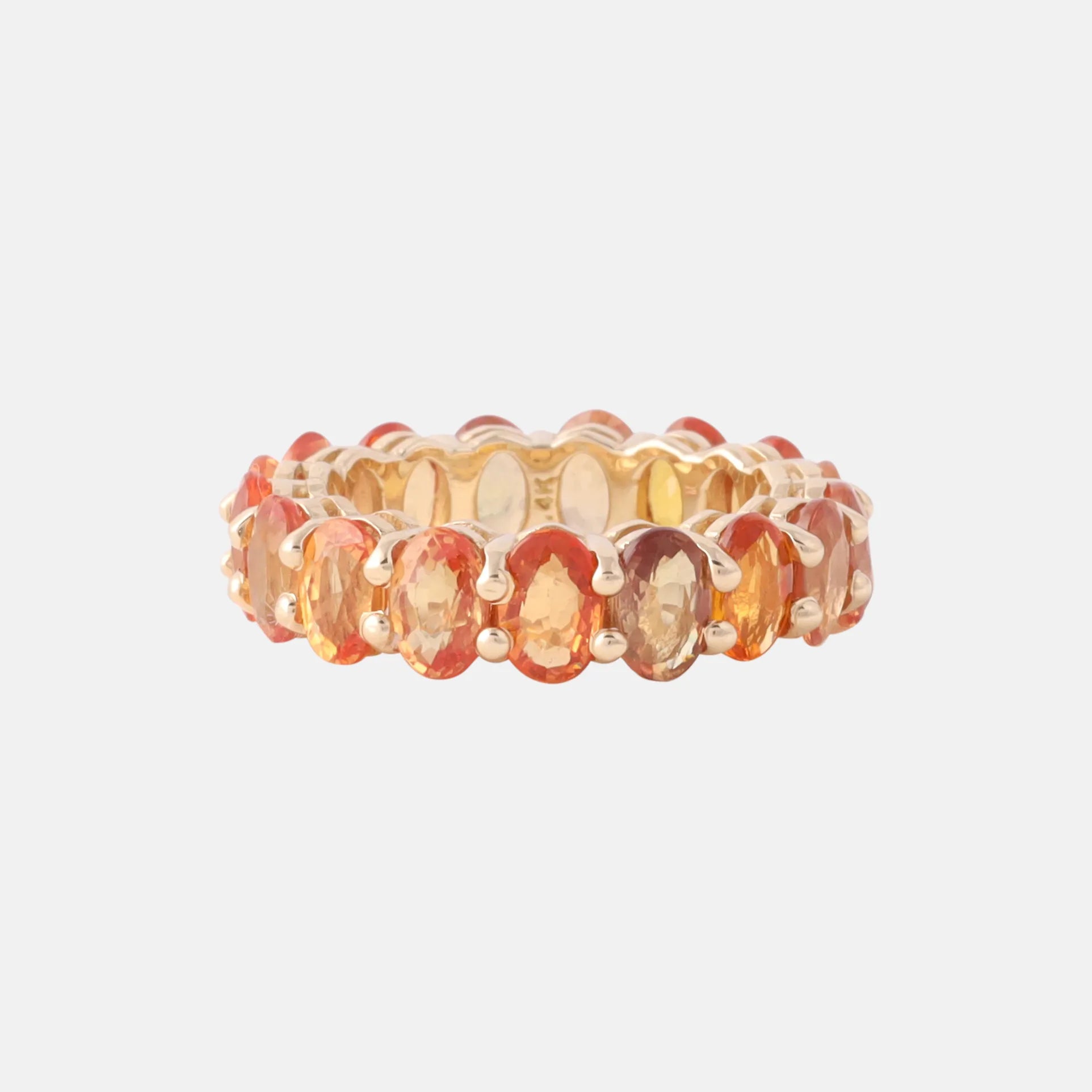 Oranje Saffier Eternity ring 14 karaat goud, Objet Dore