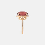 Ovale Roze Toermalijn & Diamant Halo Ring 14k goud, Objet Dore