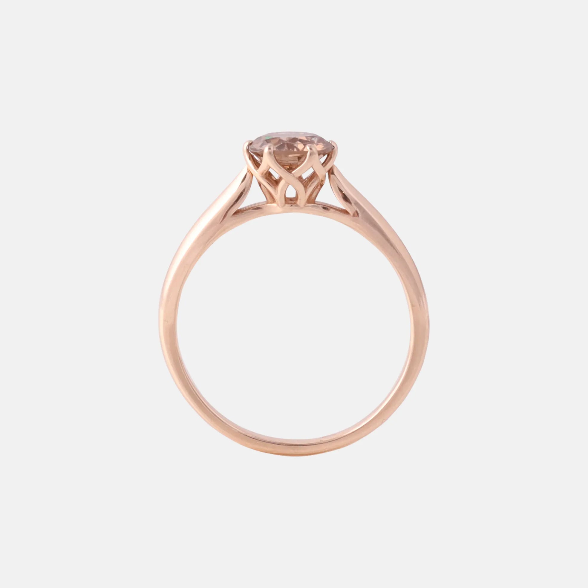 Fancy Oranje Bruine Diamant ring 14 karaat goud, Objet Dore