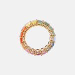 Saffier Multicolor Eternity Ring 18 karaat goud, Objet Dore