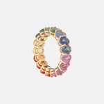 Saffier Multicolor Eternity Ring 18 karaat goud, Objet Dore