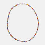 Bespoke 29.63ct Multicolor Saffier Tenniscollier 14k witgoud, Objet Dore