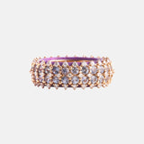 Paarse Emaille, 4.08 ct Saffier & Diamant Eternity ring 18k, Objet Dore