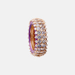 Paarse Emaille, 4.08 ct Saffier & Diamant Eternity ring 18k, Objet Dore