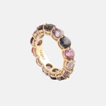 Multicolor Violet Paarse Spinel Eternity Ring 14k, Objet Dore