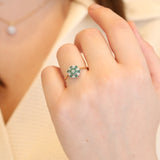 Fenna - Vintage 9k Smaragd & Diamant cluster ring