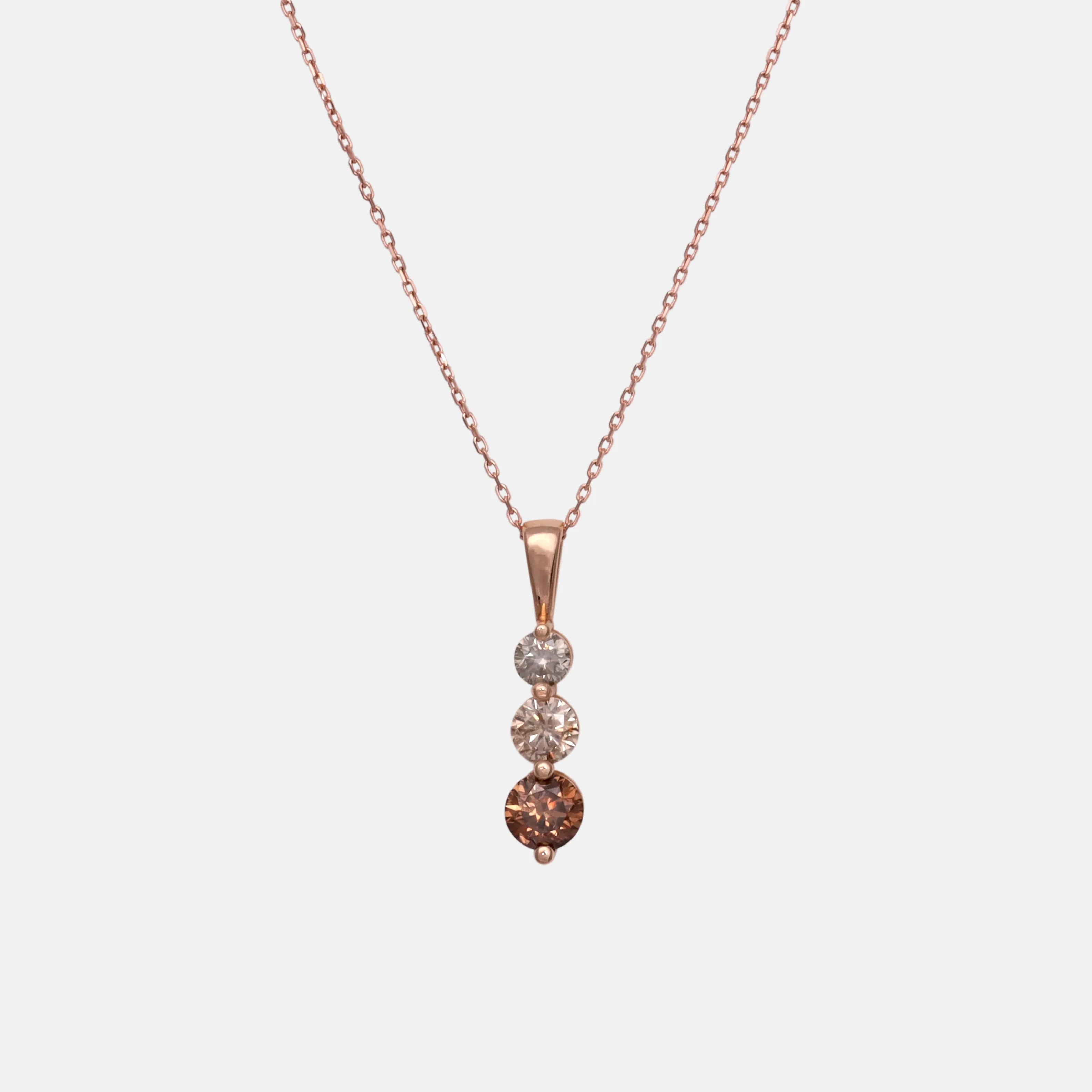 Fancy Diamant Ketting 14 karaat roségoud, Objet Dore