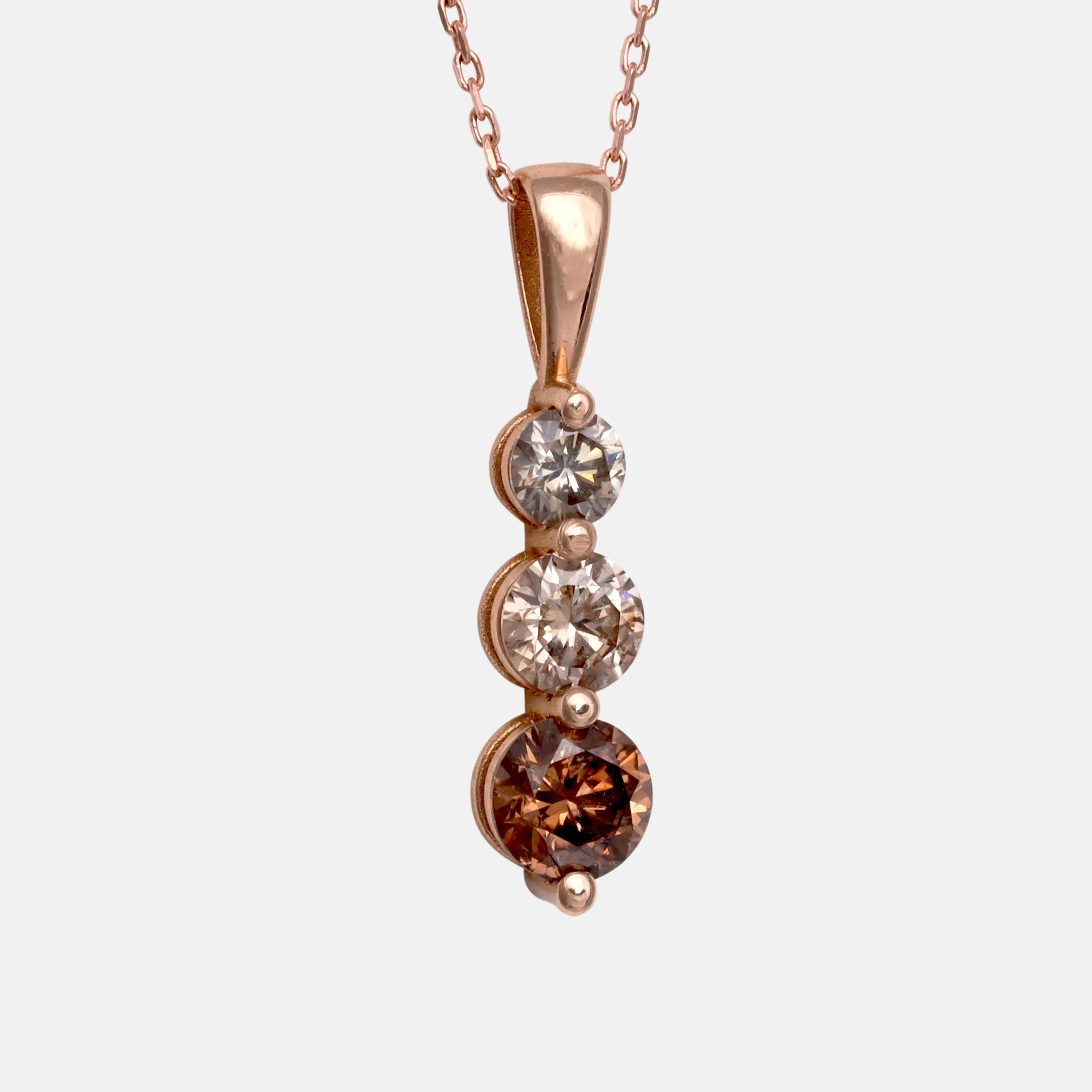 Fancy Diamant Ketting 14 karaat roségoud, Objet Dore