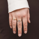 Harper - Vintage 18k Paraiba Toermalijn & Diamant ring