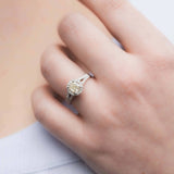 1ct Diamant & Diamanten Halo Ring 14 karaat goud, Objet Dore